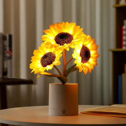 Leuchtende Sonnenblumenlampe – Natürlicher Glanz und Florale Eleganz