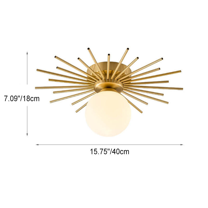 Garduru Glas-Deckenleuchte | 1-Licht Halbeinbau | Modernes Design | Elegantes Stimmungslicht