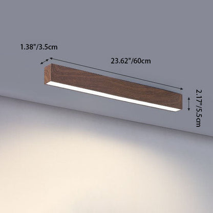 Garduru Minimalist LED Deckenleuchte mit Holzoptik | Aluminiumstreifen | Warmes, neutrales & weißes Licht | Moderner Stil