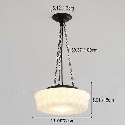 Garduru Vintage LED-Deckenleuchte | Jade-Glas | Französisches Design | Semi-Flush oder Hängelampe