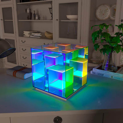 Garduru RGB LED Tischlampe | Modernes Design | Rubik’s Cube Optik | Farbwechsel | Deko-Licht