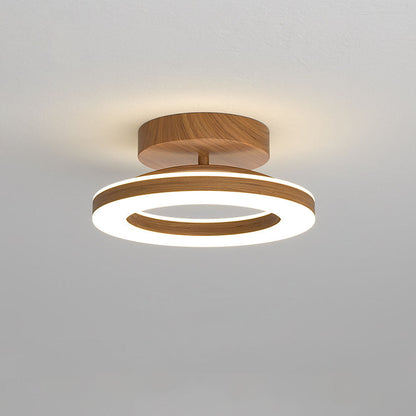 LED-Deckenleuchte mit modernem Holzfinish