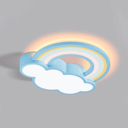 Garduru LED Deckenleuchte | Cartoon Regenbogen & Wolken Design | Kinderzimmer Beleuchtung | Dimmbar