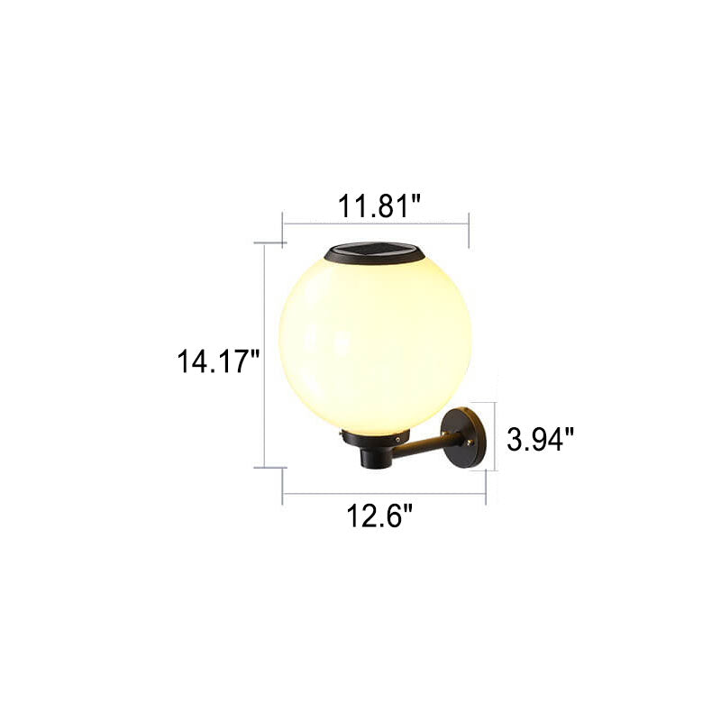 Garduru-betriebene LED-Globus-Wandleuchte – Elegante Außenlampe für Wege & Eingänge