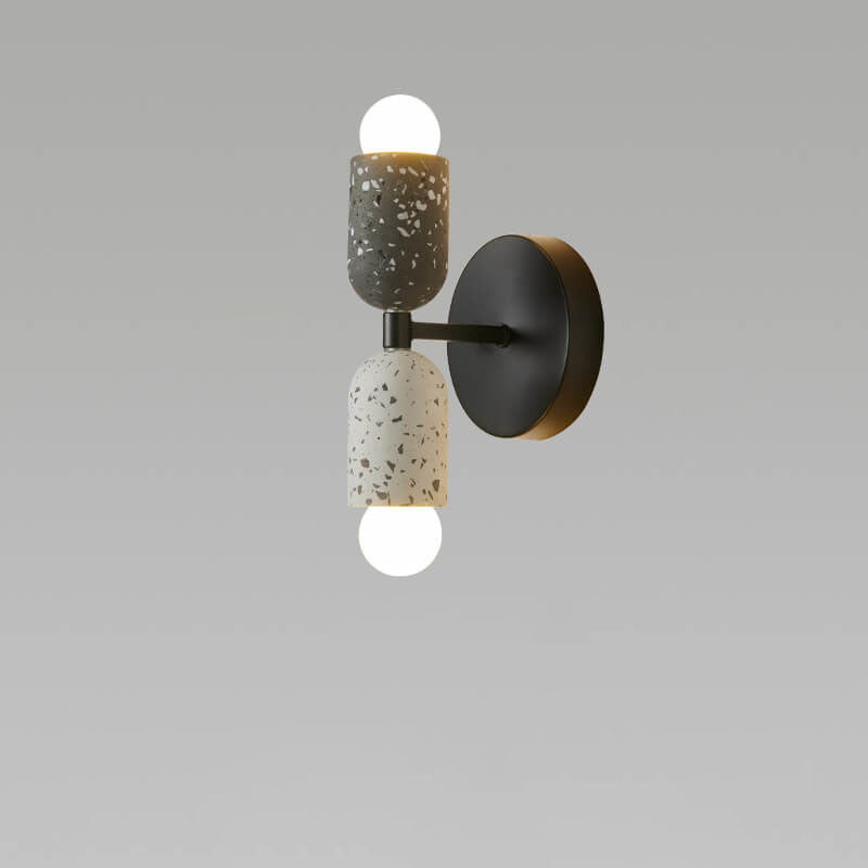 Garduru Japanisches Wabi-Sabi Design Wandleuchte | Eisen & Zement | 2-Licht Lampe | Perfekt für moderne Innenräume