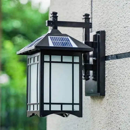 Garduru Solar Wandlampe | Wasserdicht | Aluminium | Chinesischer Pavillon Stil