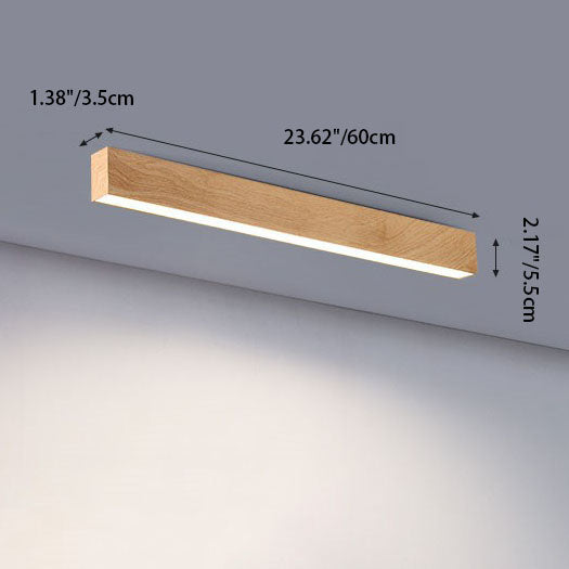 Garduru Minimalist LED Deckenleuchte mit Holzoptik | Aluminiumstreifen | Warmes, neutrales & weißes Licht | Moderner Stil