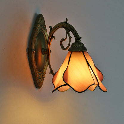 Garduru Vintage Glas Wandlampe | Buntglas | Einzigartiges Design | Beleuchtung für Zuhause