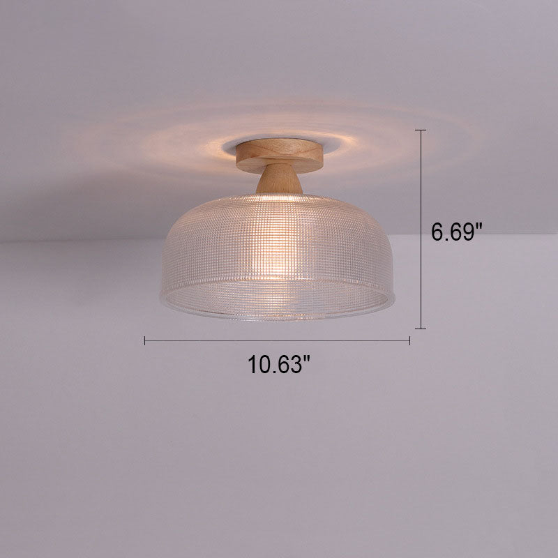 Garduru Japanese Minimalist 1-Licht Semi-Flush Mount Deckenleuchte | Holz & Glas | Stimmungslicht | Deko für Zuhause