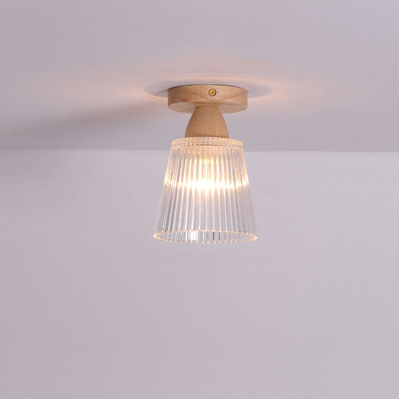 Garduru Japanese Minimalist 1-Licht Semi-Flush Mount Deckenleuchte | Holz & Glas | Stimmungslicht | Deko für Zuhause