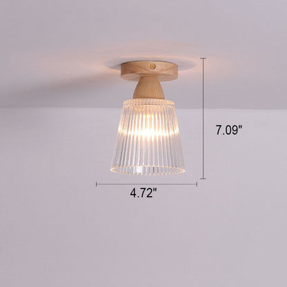 Garduru Japanese Minimalist 1-Licht Semi-Flush Mount Deckenleuchte | Holz & Glas | Stimmungslicht | Deko für Zuhause