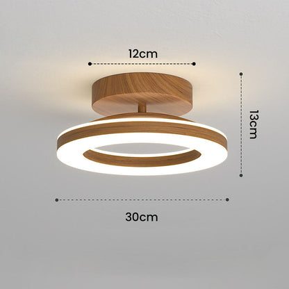 LED-Deckenleuchte mit modernem Holzfinish