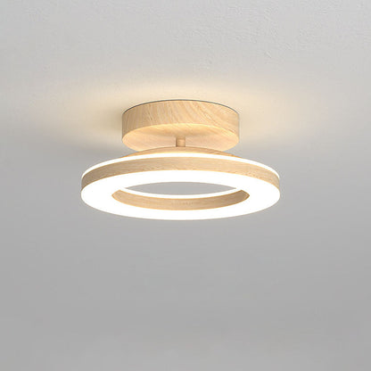 LED-Deckenleuchte mit modernem Holzfinish