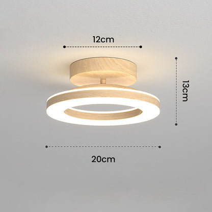 LED-Deckenleuchte mit modernem Holzfinish