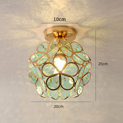 Glas-Deckenleuchte im Blumenstil - Elegante Lampe für den Eingangsbereich