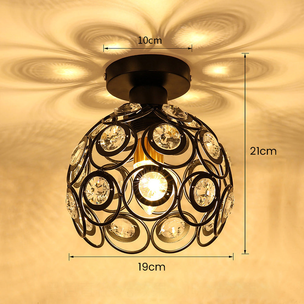 Aufhängung Flur Fancy Gold - Elegante Deckenlampe aus Gold und Kristall für Flur