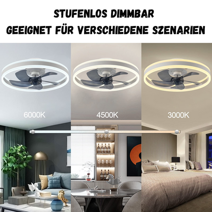 Garduru Ventilator-Deckenleuchte | LED Beleuchtung | Flügelloses Design | Mit Fernbedienung