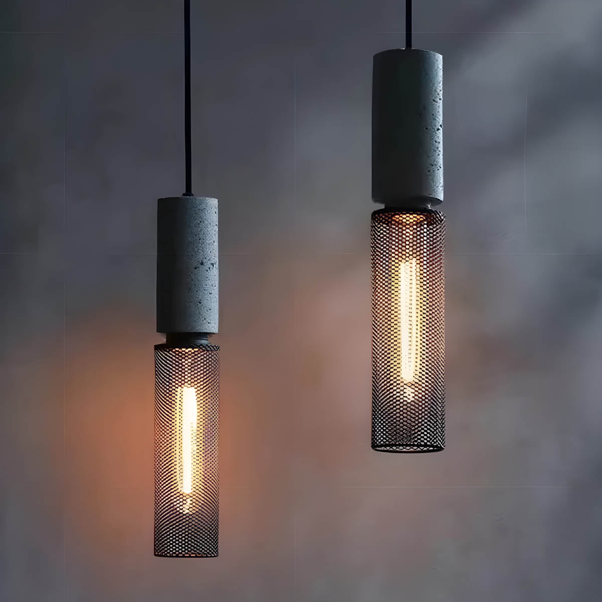 Suspension Shane Moderne aus Beton und Eisen – Industriedesign Lampe