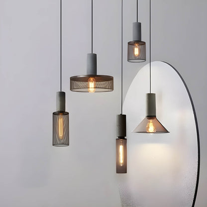Suspension Shane Moderne aus Beton und Eisen – Industriedesign Lampe