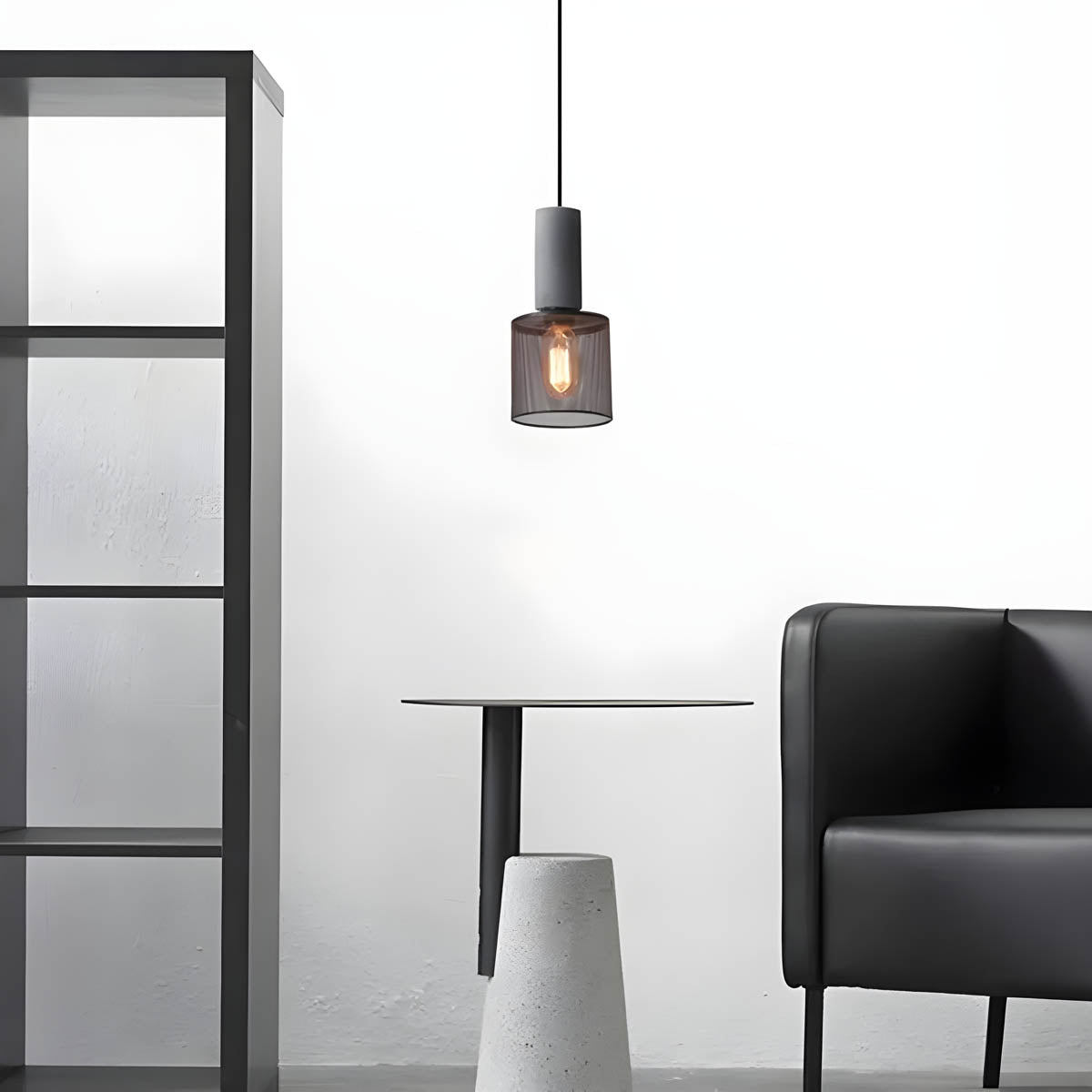 Suspension Shane Moderne aus Beton und Eisen – Industriedesign Lampe