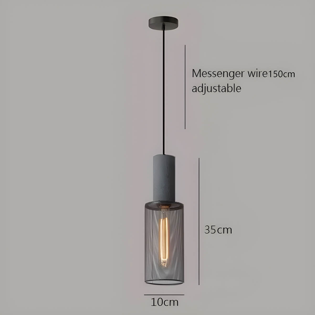 Suspension Shane Moderne aus Beton und Eisen – Industriedesign Lampe
