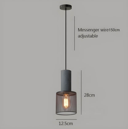 Suspension Shane Moderne aus Beton und Eisen – Industriedesign Lampe
