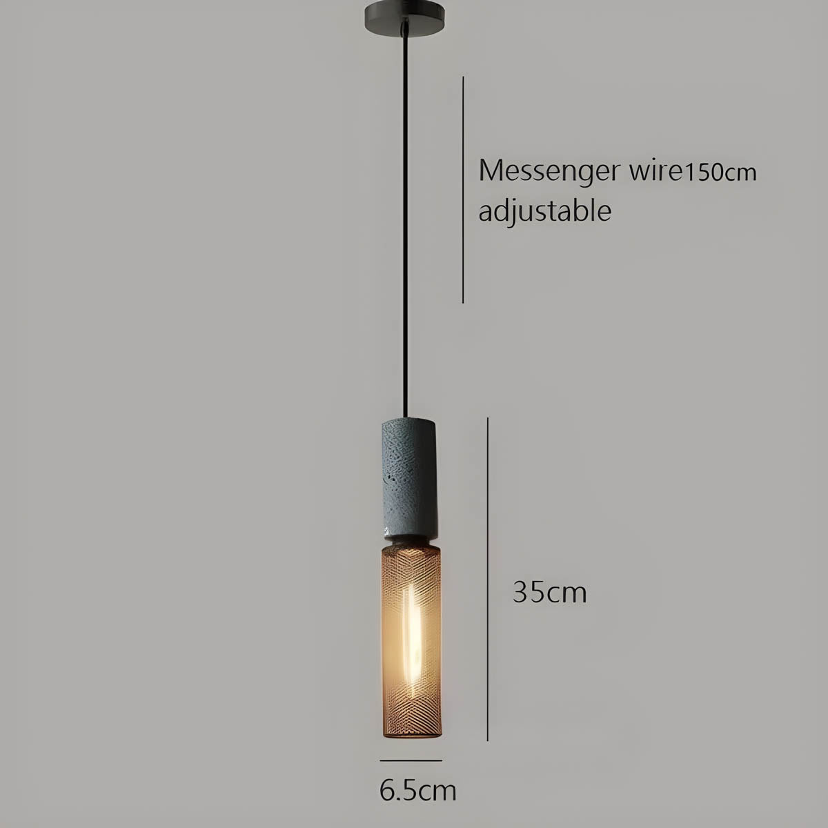 Suspension Shane Moderne aus Beton und Eisen – Industriedesign Lampe