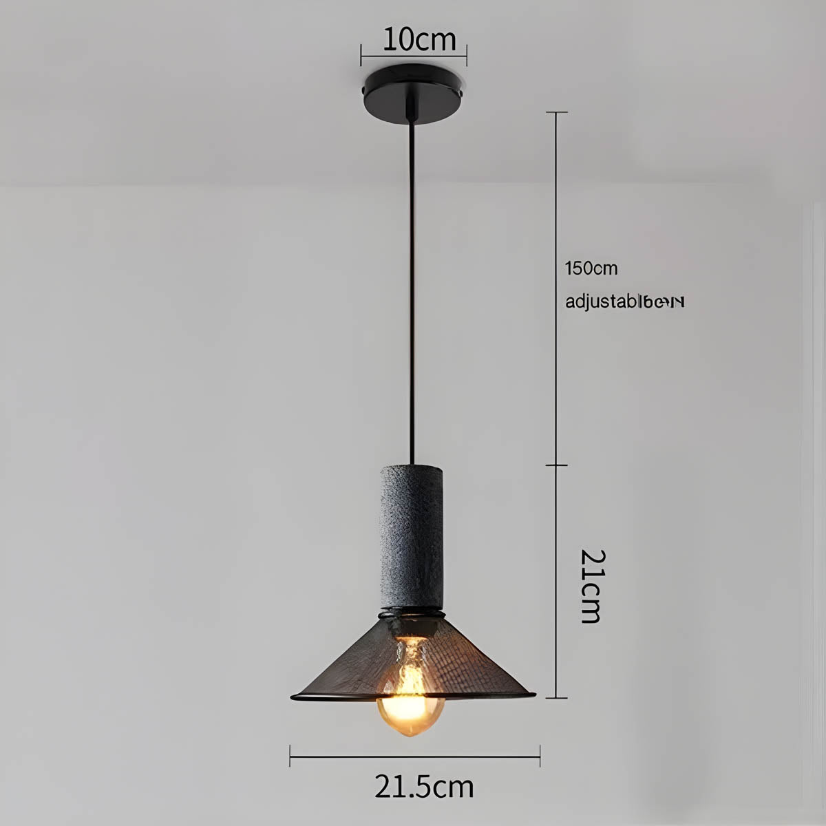 Suspension Shane Moderne aus Beton und Eisen – Industriedesign Lampe