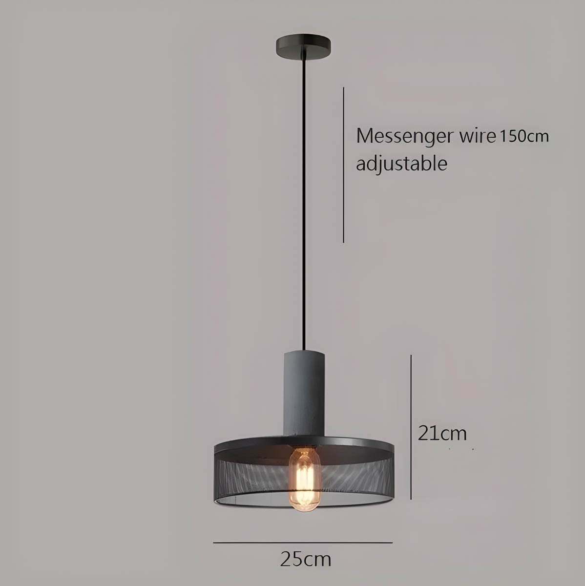 Suspension Shane Moderne aus Beton und Eisen – Industriedesign Lampe