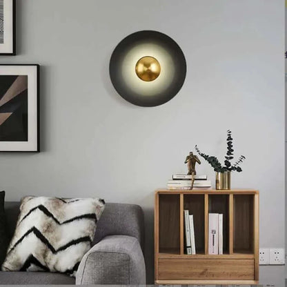 Bunte 30 cm Moderne Kreiswandlampe mit Gold