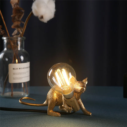 Royaleva Say Cheese Maus Tischlampe - Künstlerische Harz LED Licht Dekor