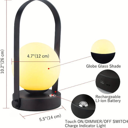 Tischlampe – Hangy – tragbares Metall – wiederaufladbar über USB