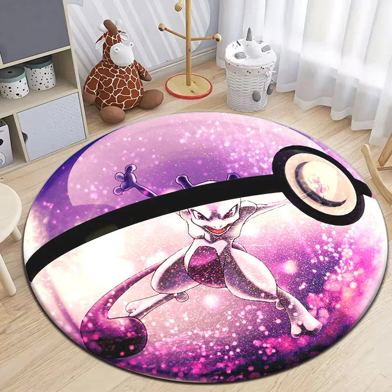 Pokemon Cartoon HD Gedruckter Rundteppich Dropshipping Teppich für Wohnzimmer Bereich Teppich Große Haustiermatte Weiche Kreis Teppiche Raumteppich