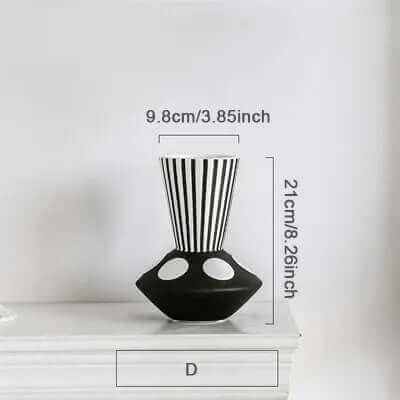 Nordic Design Schwarze und Weiße Gestreifte Vase