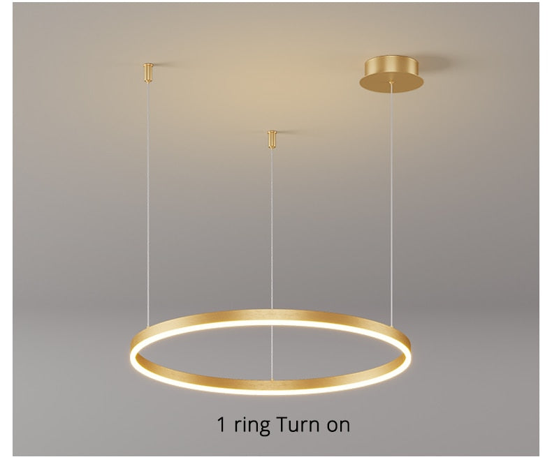 Moderne Beleuchtung 2 bis 5 LED Kreis Ringe Decke Kronleuchter Wohnzimmer Home Decor