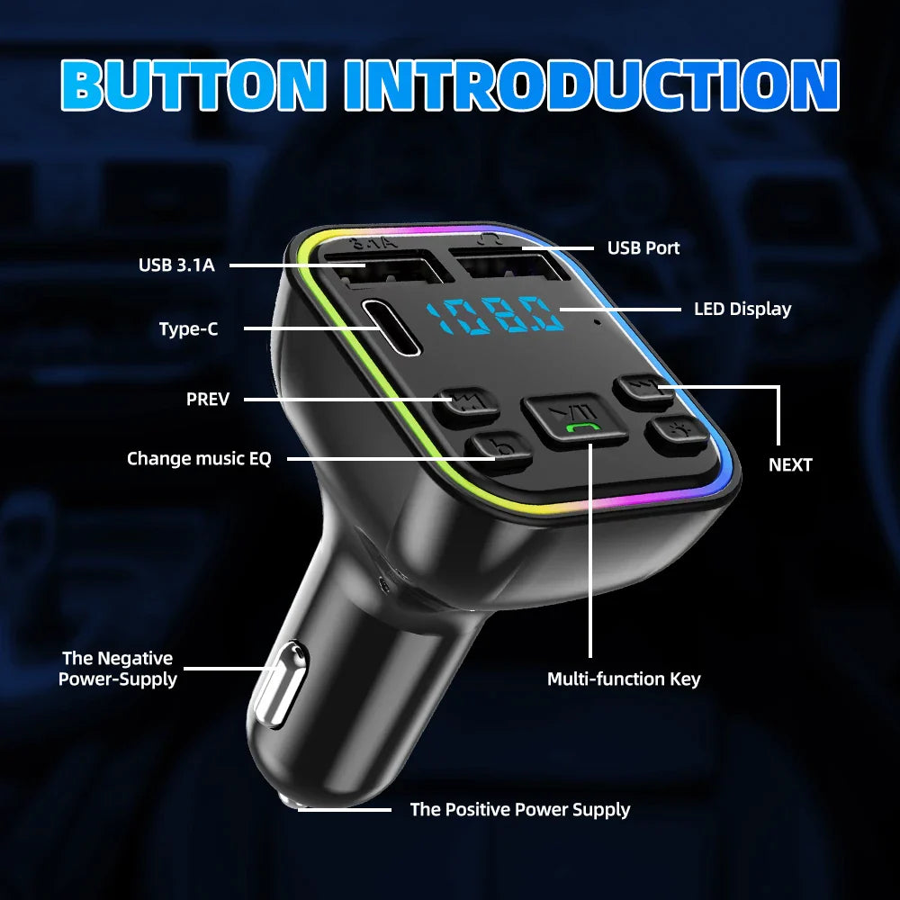Bluetooth Auto FM-Transmitter mit Schnellladegerät