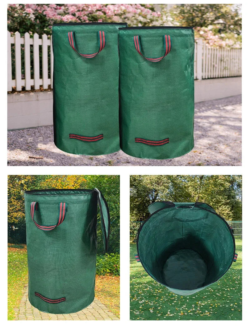 Gartenabfalltasche mit Deckel – Faltbare Laubsammlung Aufbewahrung