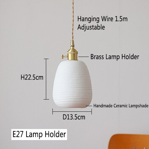 RoyaleGlow Artisan-Hergestellte Keramik Pendant Licht – Einzigartiger Handgefertigter Lampenschirm