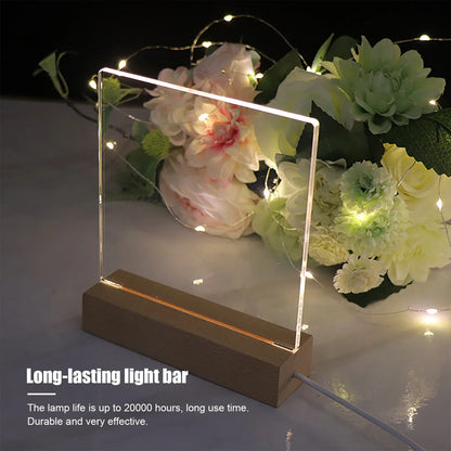 LED Holzlichtanzeige Basis – USB Holzständer für Kristall- und Harzkunst