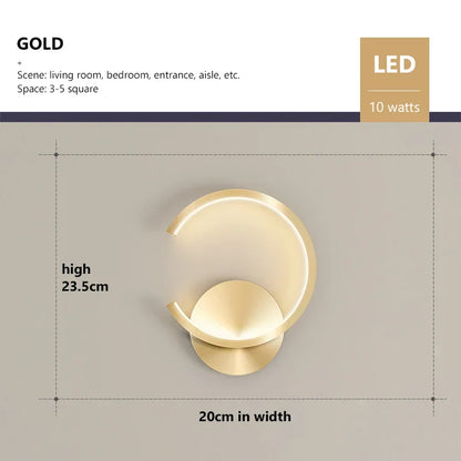 RoyaleGlow Moderne Goldkupfer Wandleuchte - Nordisches LED Oben & Unten Licht
