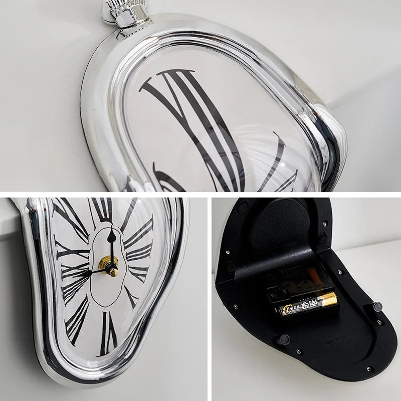 Surreale schmelzende Wanduhr - Dali-Stil - Wohnzimmerdekoration