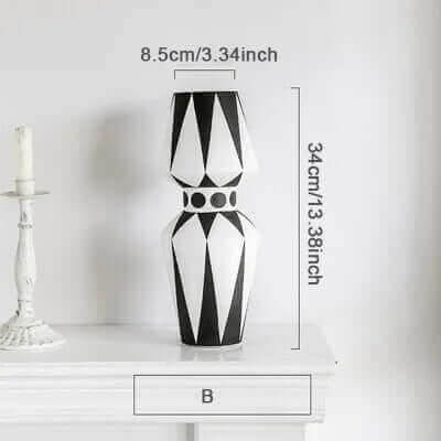 Nordic Design Schwarze und Weiße Gestreifte Vase