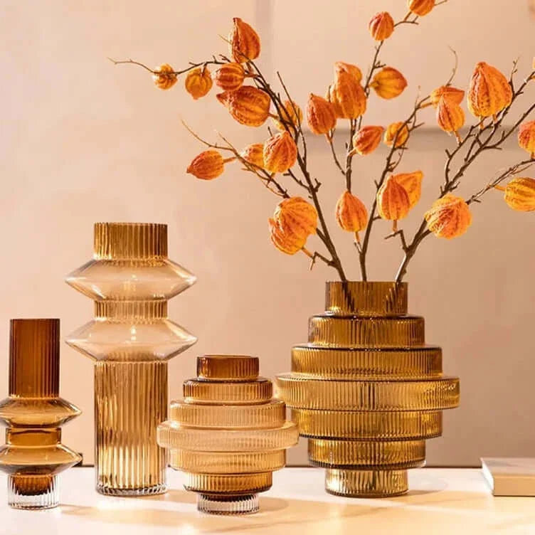 Kreativität Amber Glas Vase Kollektion - Garduru Homeware