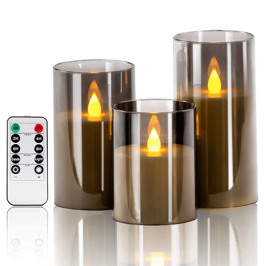 3er Set LED-Teelichter ohne Flamme mit Fernbedienung - Flackerndes Licht für Hochzeiten & Wohnkultur
