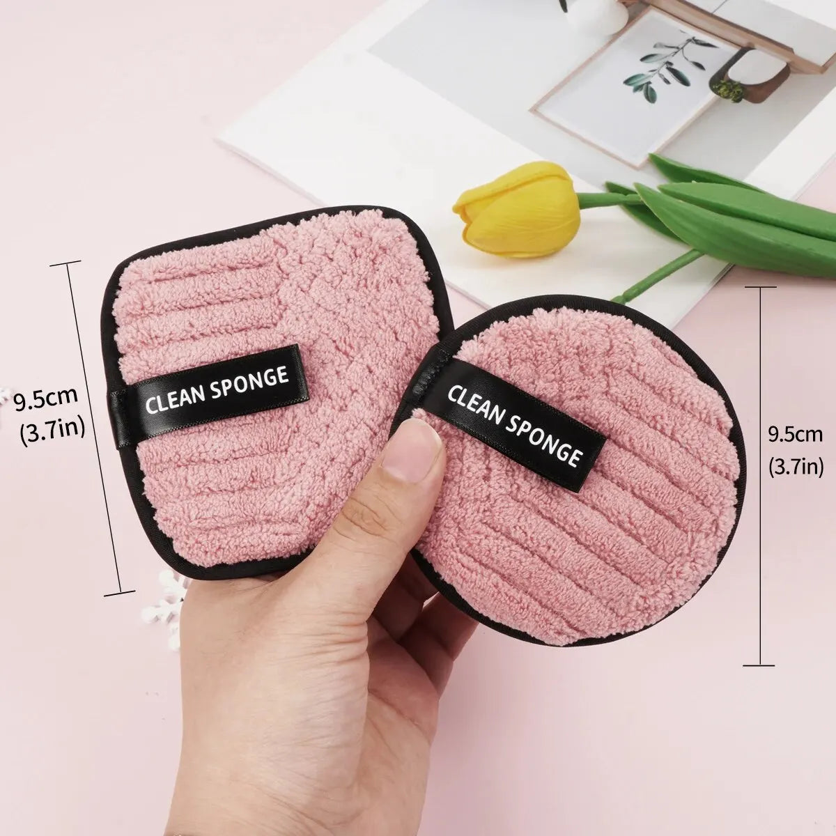10 Stück Makeup-Entferner Mikrofasern Baumwollpads – Wiederverwendbares & Waschbares Hautpflegewerkzeug