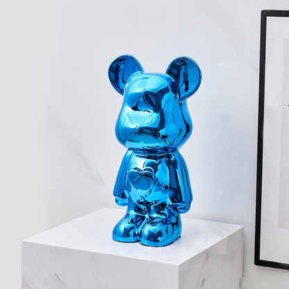 Space Bear Metallische Skulptur Figur