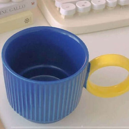 Großer Griff Japanische Keramische Kaffeetasse - Einzigartiges Post-Moderne Design