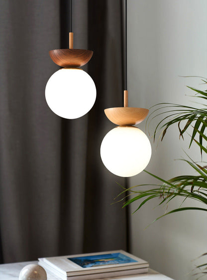 Hängeleuchte – Elegantes Design mit Eisen und Glas – Vintage-Holz-Optik