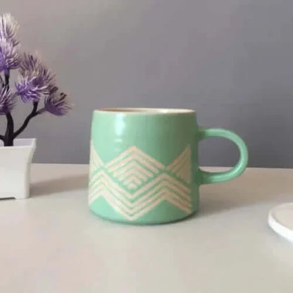 Chic handgemalte Tasse mit optionalem Deckel und Löffel