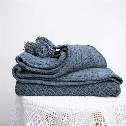 Garduru - Weiche Chenille-Strickdecke für Bett und Sofa